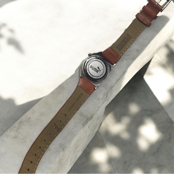 Puma Women’s Brown and Silver Watch With Leather Band - Picture 4 of 7